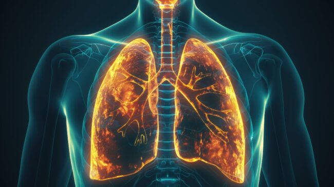 Imagen gráfica ilustrando las areas que afecta un cáncer de pulmón