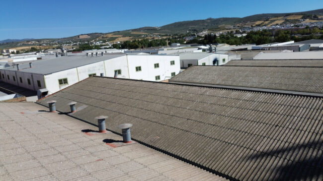 Cubierta de fibrocemento con Amianto