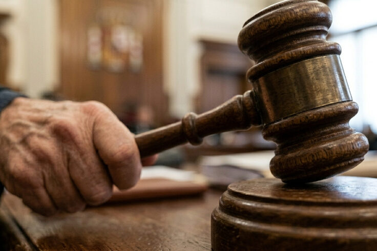 Juez golpea el mazo dictando sentencia