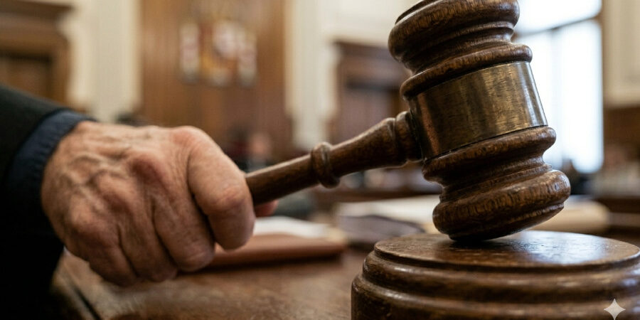 Juez golpea el mazo dictando sentencia