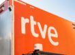 Cartel de RTVE (Radio y Televisión Española) en su sede en Madrid
